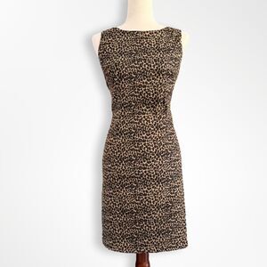 VTG 90s Teddi Leopard Sheath Dress, 8,
